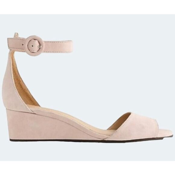 J.Crew blush pink suede wedge sandals size 6 - Picture 1 of 12